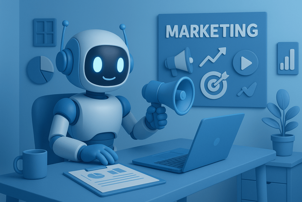 marketing con IA, automatizado para SEO y redes sociales